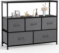 5 Fabric Drawer Dresser with Wood Top and Steel Frame G801531