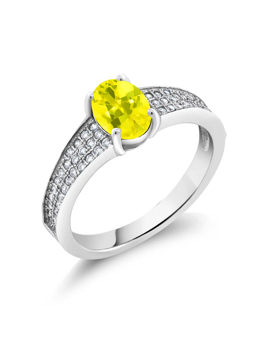 925 Sterling Silver Canary Mystic Topaz Engagement Ring Q78972