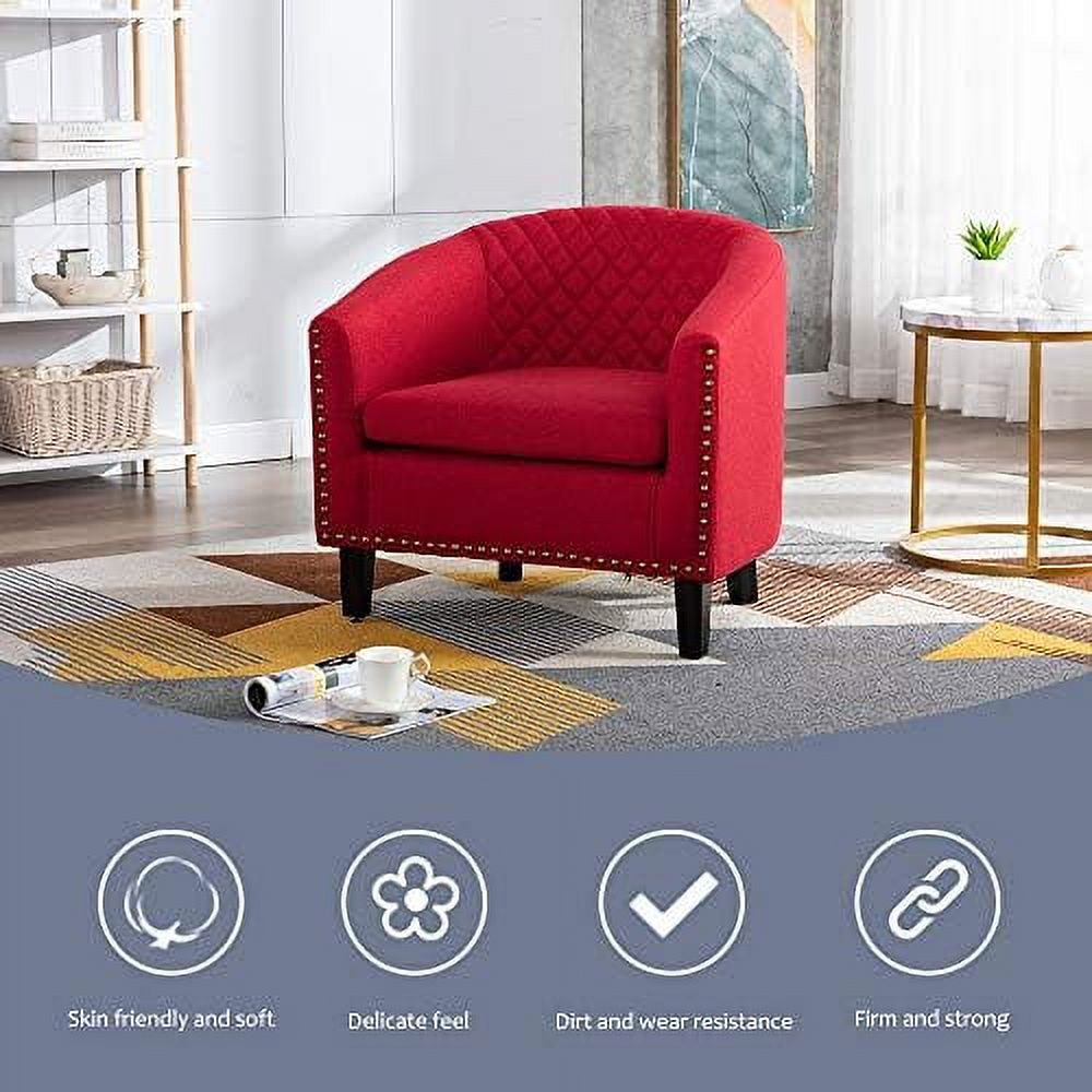 Brown Leather Upholstered Accent Arm Chair with Solid Wood Legs O4836