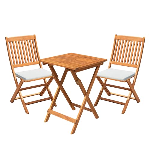 3 Piece Acacia Wood Folding Bistro Set Z7927