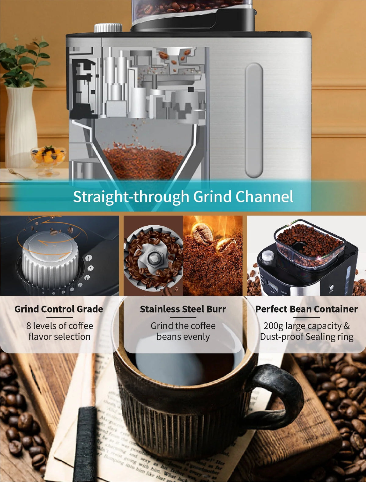 10-Cup Programmable Grind and Brew Coffee Maker D27458