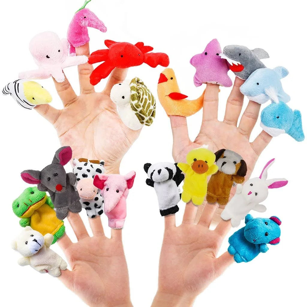 20 PCS Soft Velvet Animal Finger Puppets Toys V952