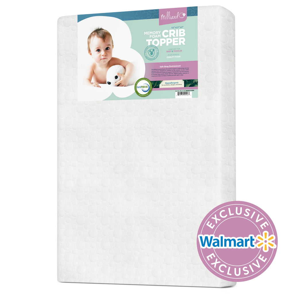 Ventilated Memory Foam Crib and Toddler Mattress Topper with Waterproof Cotton Cover O1328