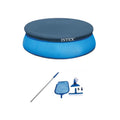 Round Swimming Pool Kit with Vacuum Skimmer, Pole, and Cover Tarp R4879