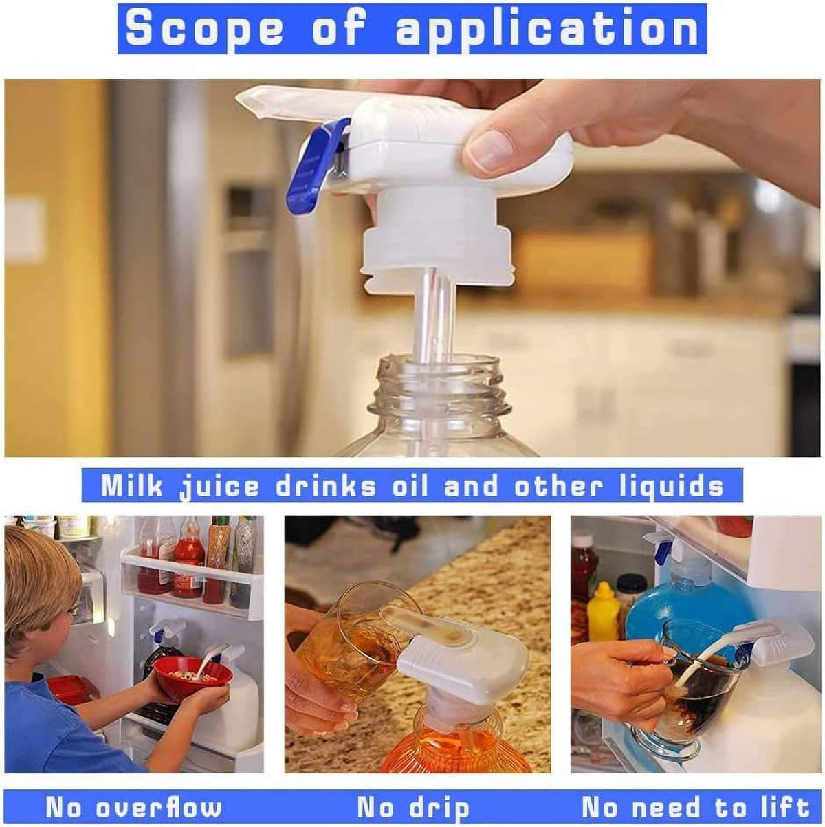 2 Pcs Automatic Drink Dispenser for Fridge Gallon E865