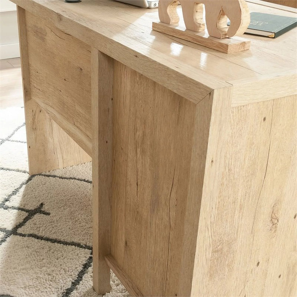 L-Shaped Engineered Wood Home Office Desk in Prime Oak I766448