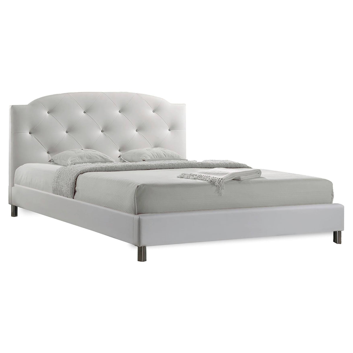 White Full Wood Bed L12794