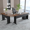 83" L-Shaped Executive Desk with 3-Drawer File Cabinet P5448