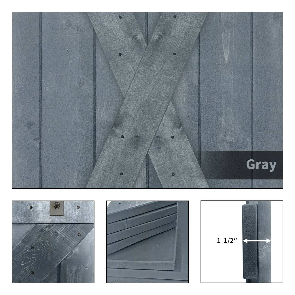 Gray Finish Barn Door with Hardware Kit T83933