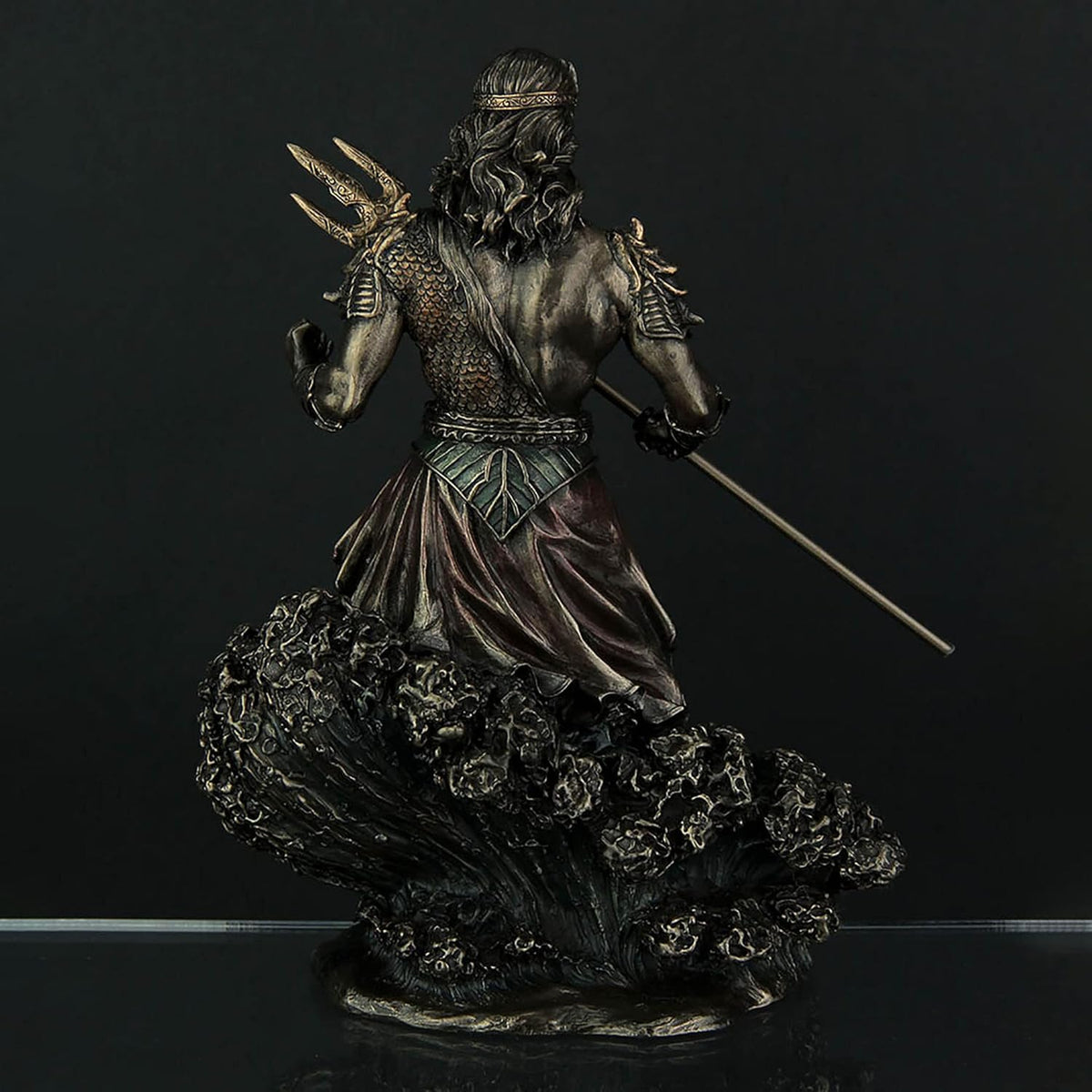 8 Tall Poseidon Statue Cold Cast Resin Antique Bronze Finish Sculpture H727