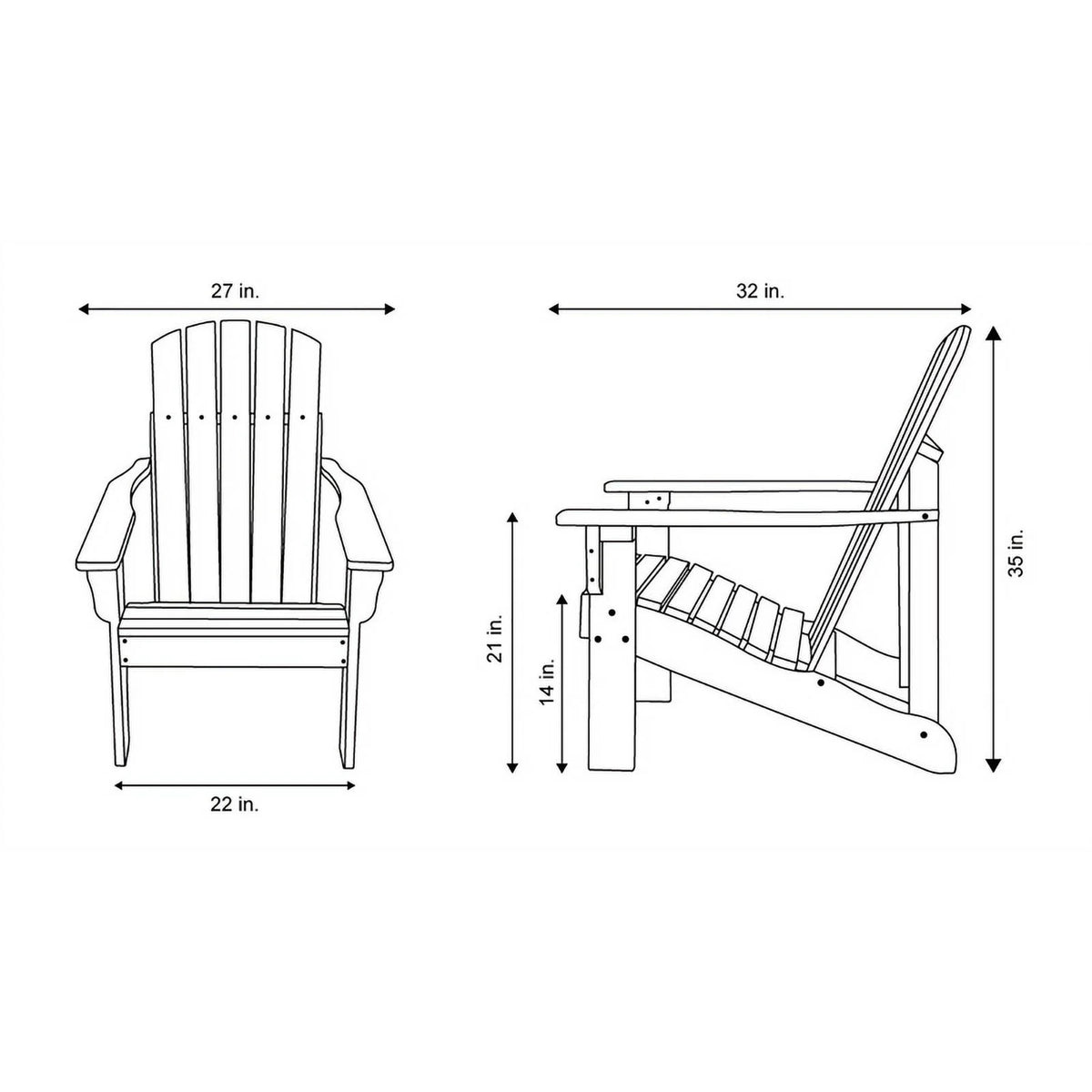 Gray Cedar Wood Adirondack Chair A83756