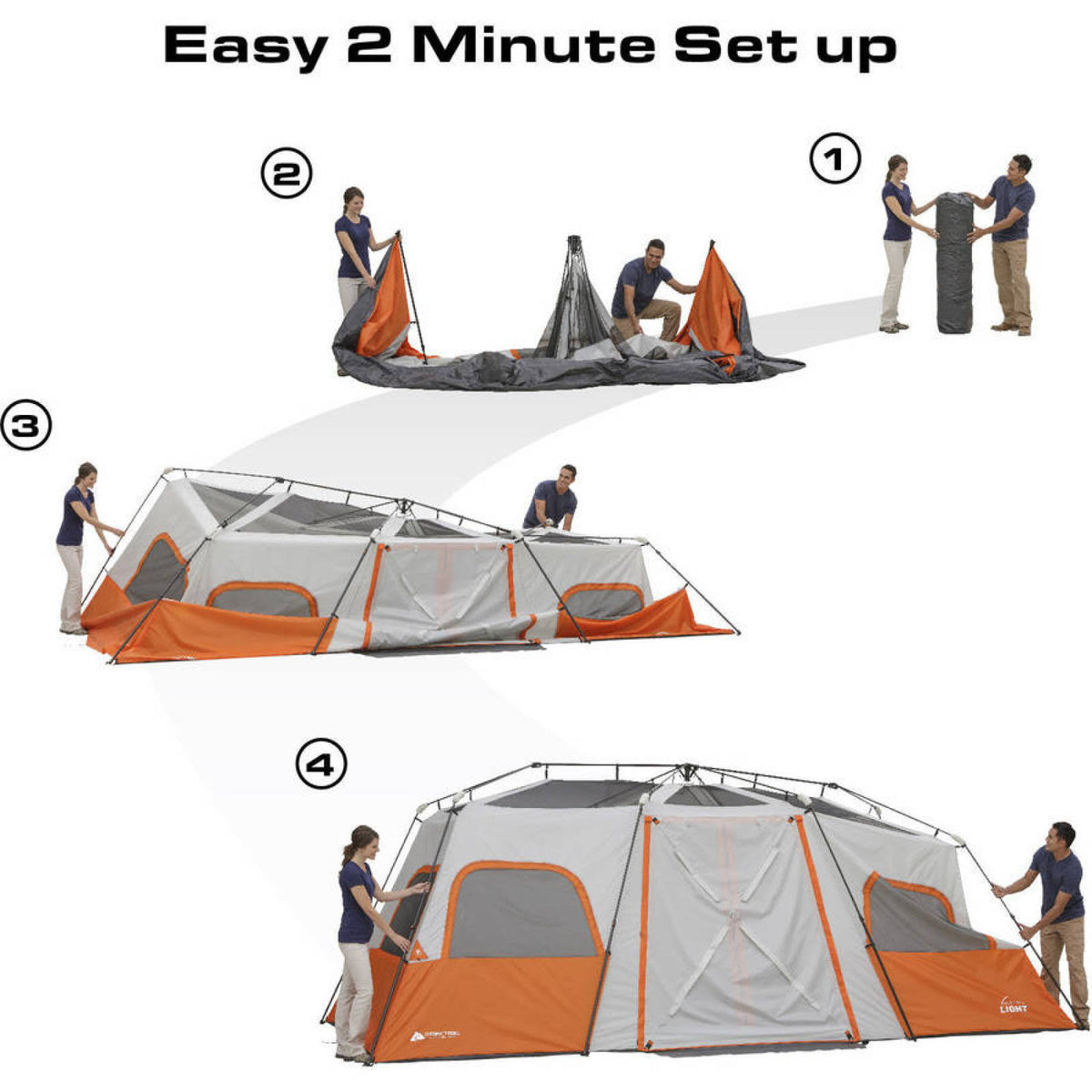 Instant Cabin Tent with Integrated LED Light C504