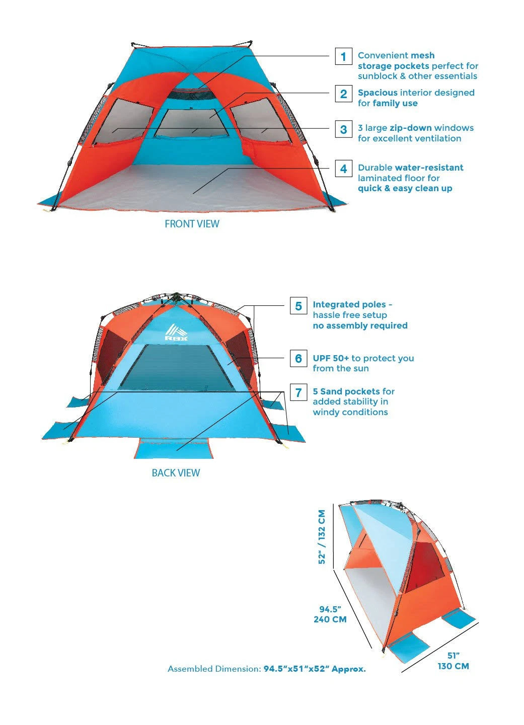 XL Yellow Beach and Activity Tent O659