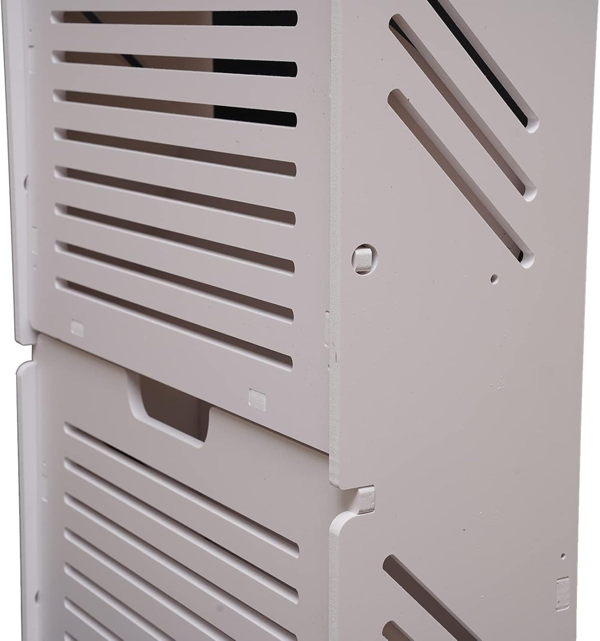 White 2 Tier Narrow Shoe Cabinet K3150