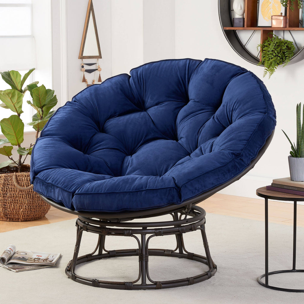 Navy Fabric Papasan Chair P429383