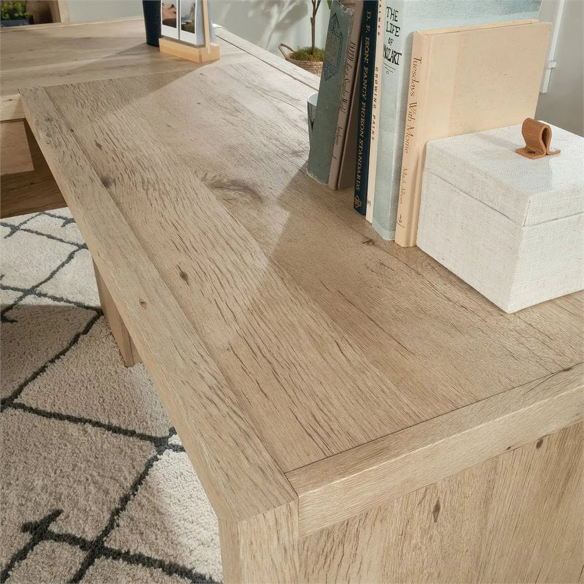 L-Shaped Engineered Wood Home Office Desk in Prime Oak I766448
