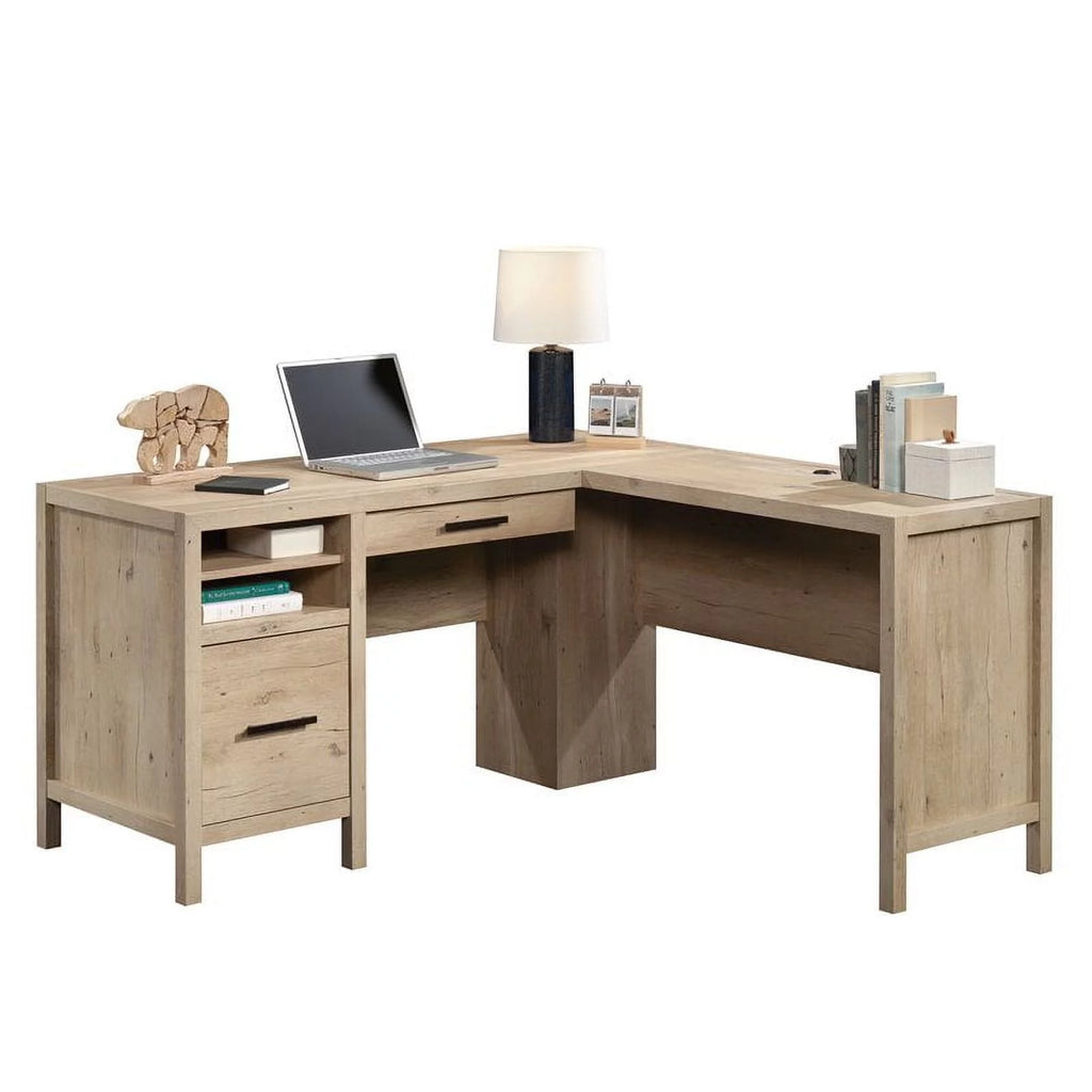 L-Shaped Engineered Wood Home Office Desk in Prime Oak I766448