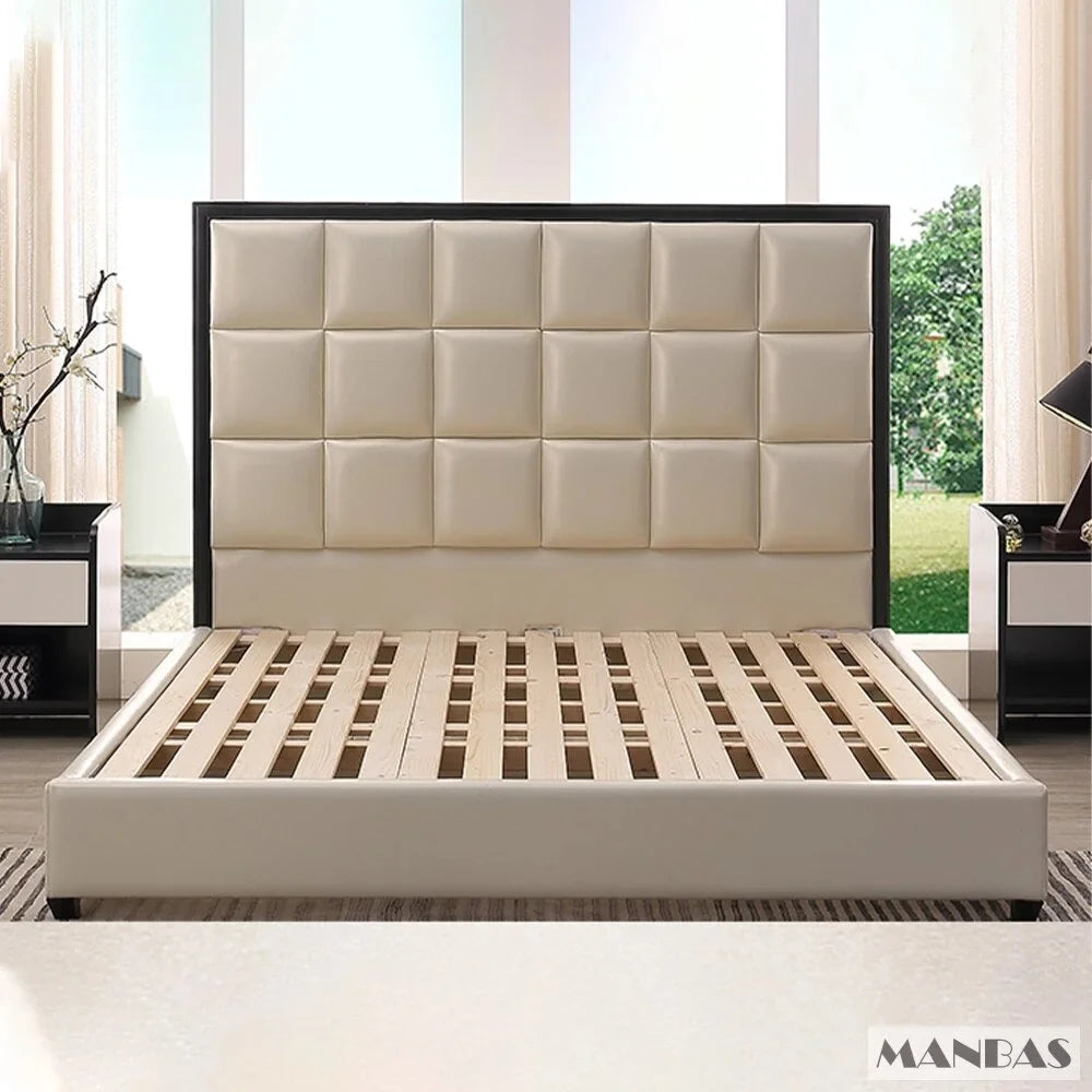 Genuine Leather Queen Size Bed Frame N32161