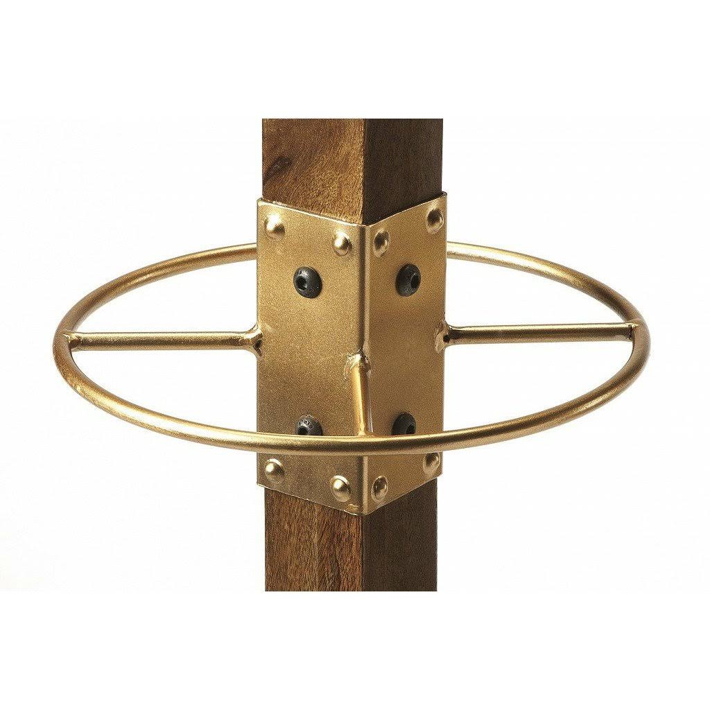 Wood & Antique Gold Coat Rack Tree F232