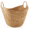Large Woven Water Hyacinth Laundry Basket with Handles R207460