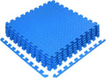 6 pcs Interlocking Exercise Foam Mats 3/8 inch Black T3856