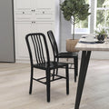 18 Inch Black Galvanized Steel Indoor/Outdoor Dining Chair I61061
