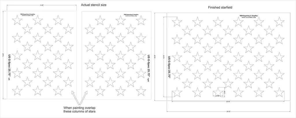 50 Star Field Stencils 2 Pc Set 14 Mil 25.75"L D352161