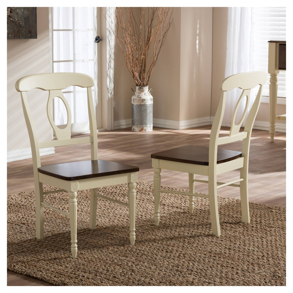 French Country Cherry Brown Wood Dining Chair (Set of 2) B833067