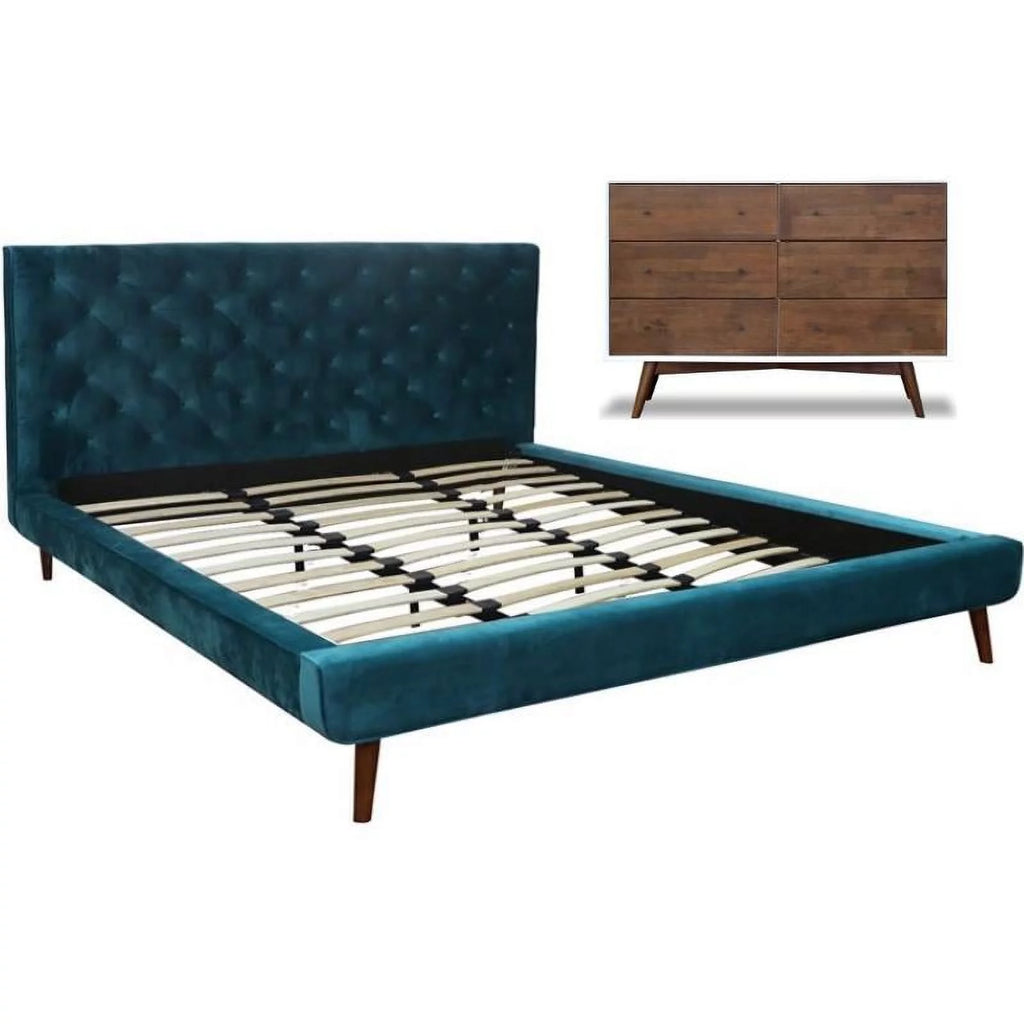 Queen Platform Bed and 6-Drawer Dresser Set of 2 Z25906