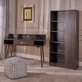 2-Piece Coffee Brown Desk and Bookcase V764