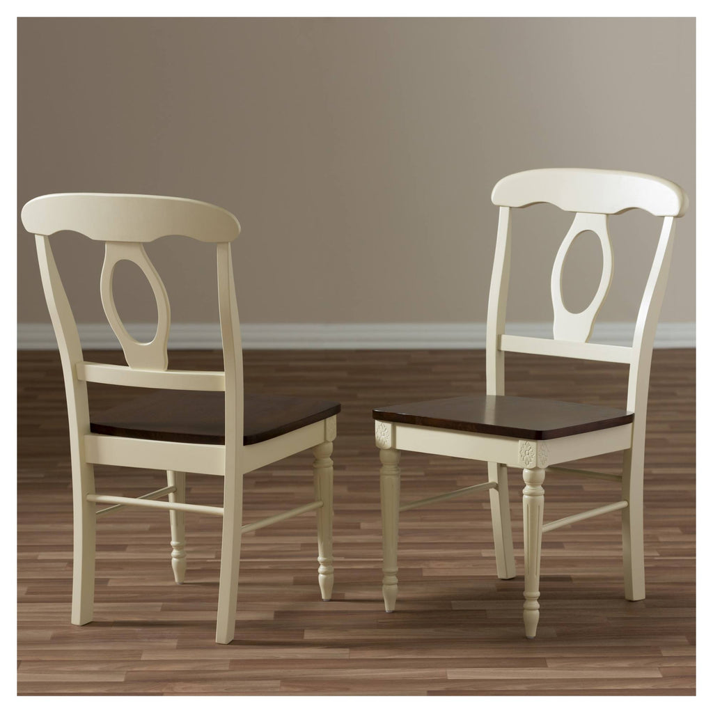 French Country Cherry Brown Wood Dining Chair (Set of 2) B833067