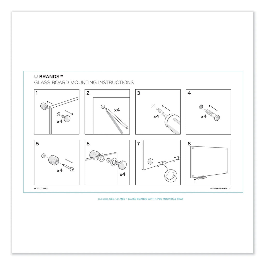 Magnetic Glass Dry Erase Board 48 x 36 White L91004