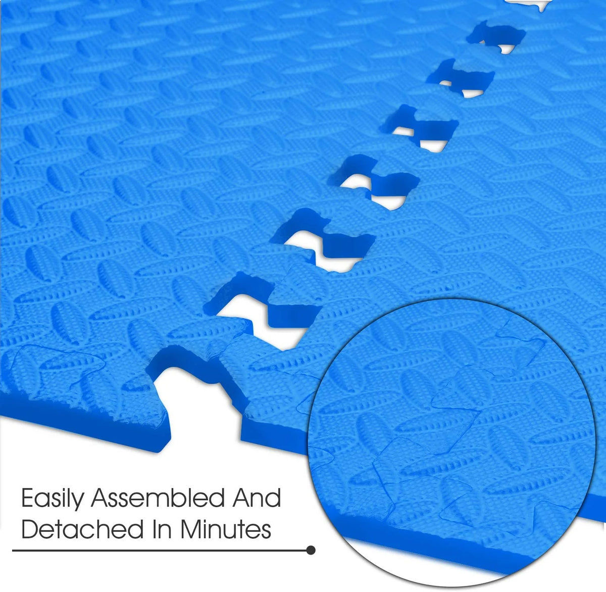 6 pcs Interlocking Exercise Foam Mats 3/8 inch Black T3856