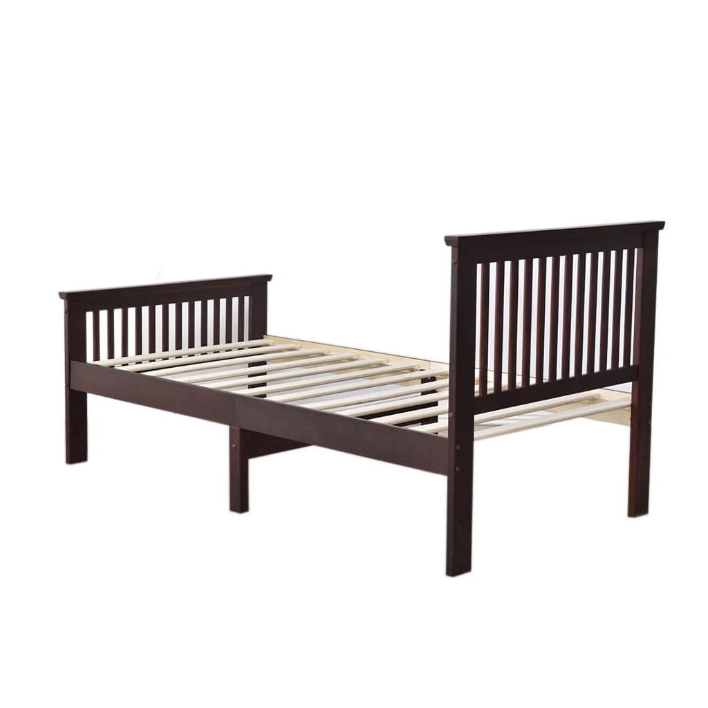Pine Twin Bed and Dresser with Lock in Mahogany I4766