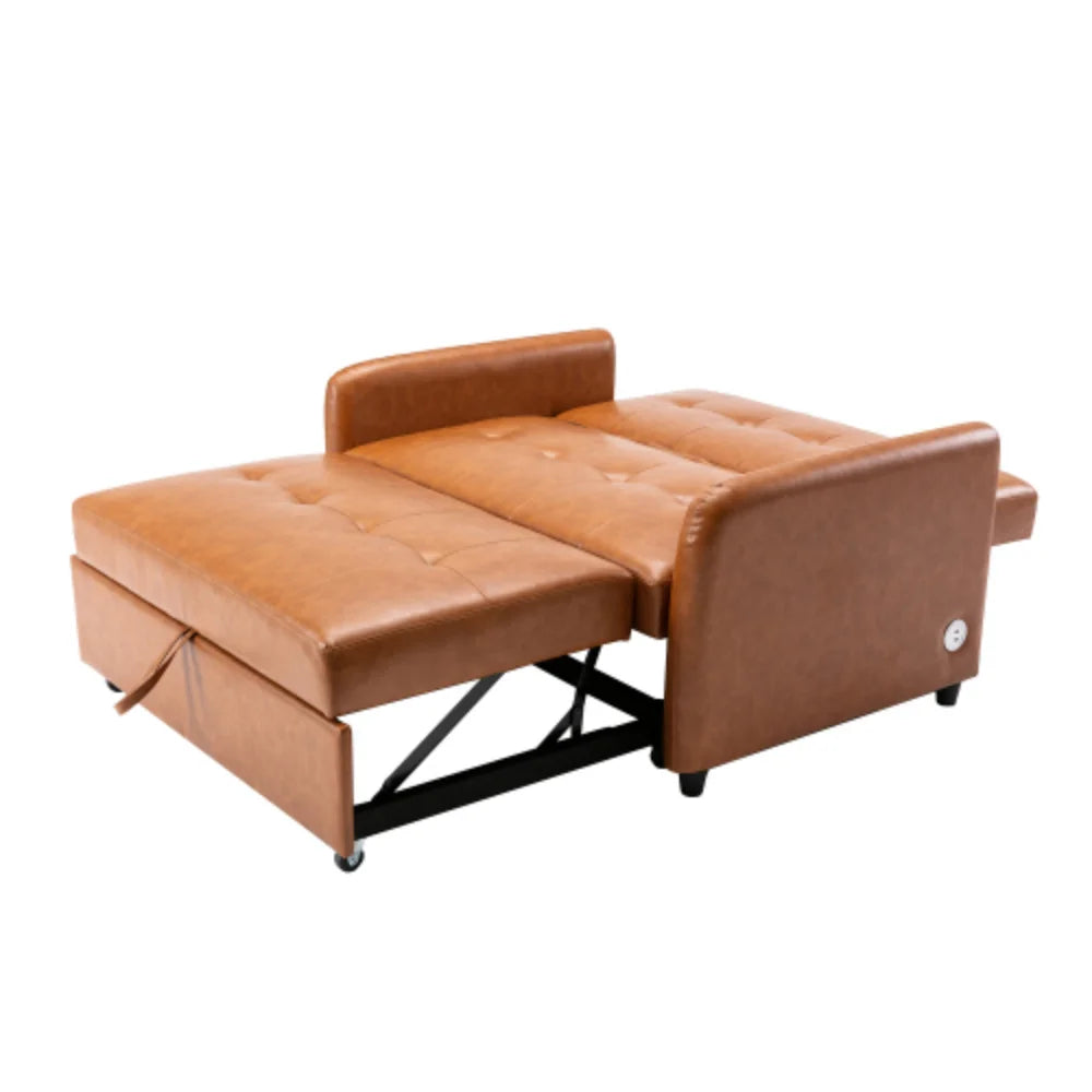 51" Convertible Sleeper Bed, Adjustable Oversized Armchair with Dual USB Ports G307