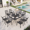 7 Piece Outdoor Patio Dining Set Metal Table and Chairs Q21887