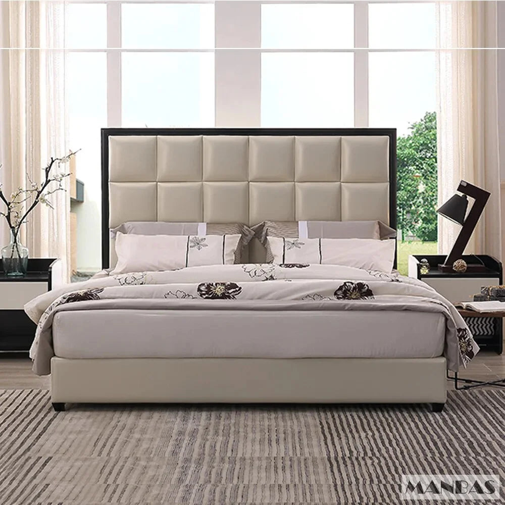 Genuine Leather Queen Size Bed Frame N32161