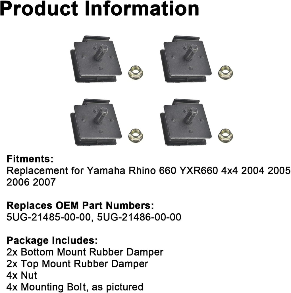 Engine Mount Rubber Damper Kit Pack of 4 Pack of 2 O55831