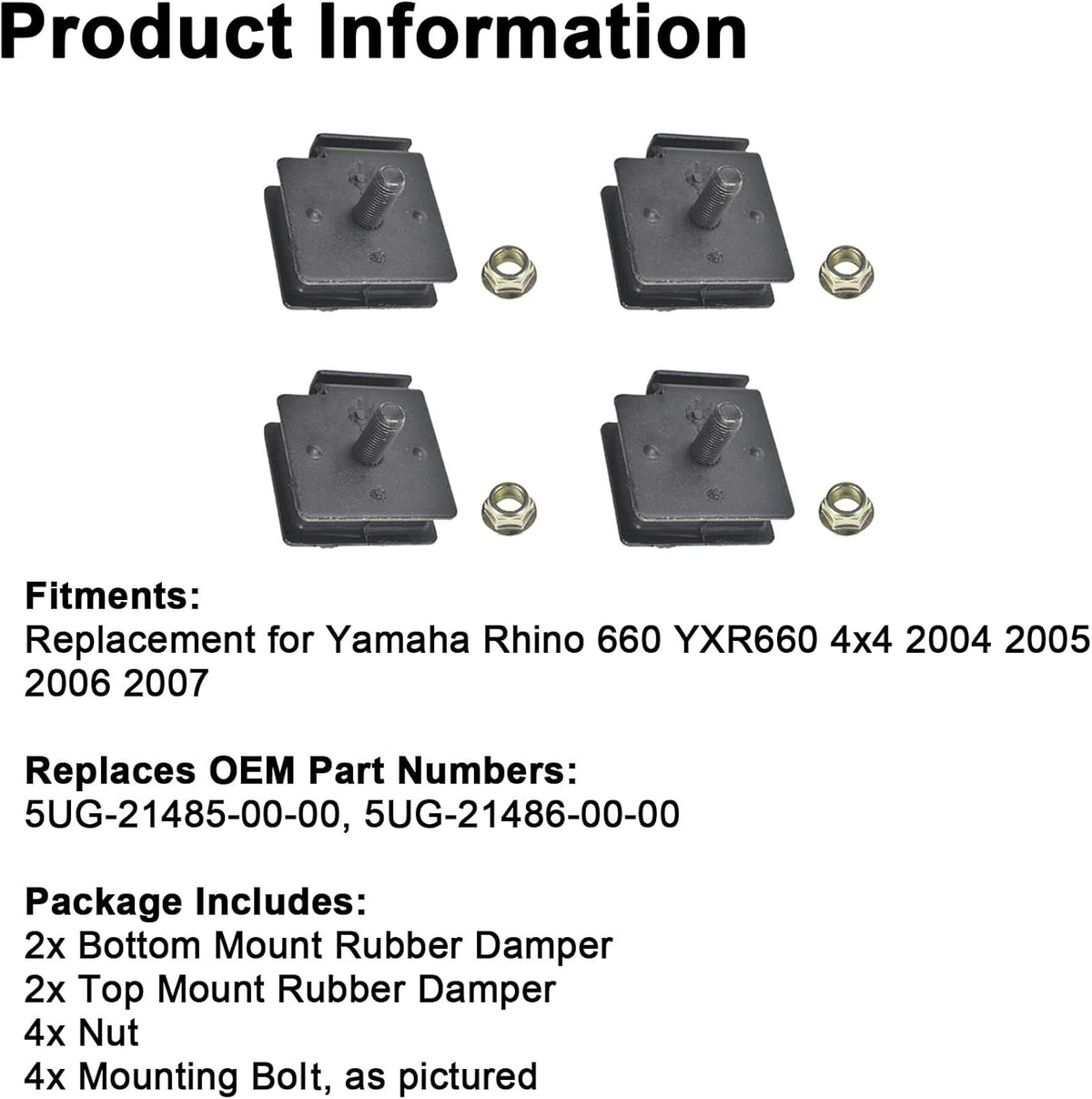 Engine Mount Rubber Damper Kit Pack of 4 Pack of 2 O55831