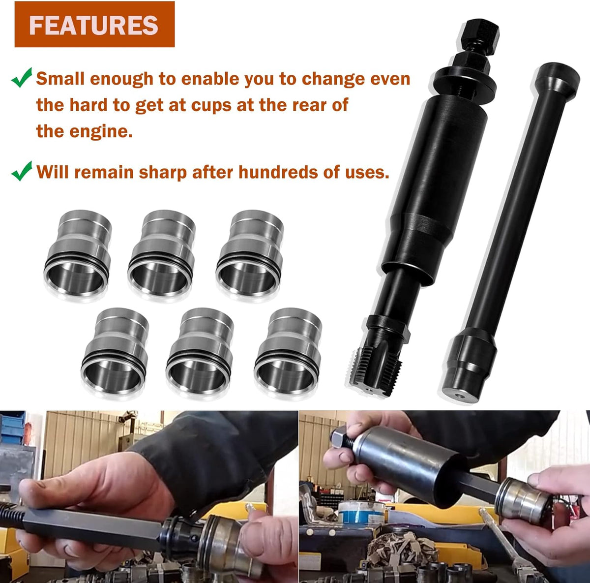Injector Sleeve Cup Removal Installation Tool with Parts Kit for CAT 3126 C7 C9 HUEI Injectors S835