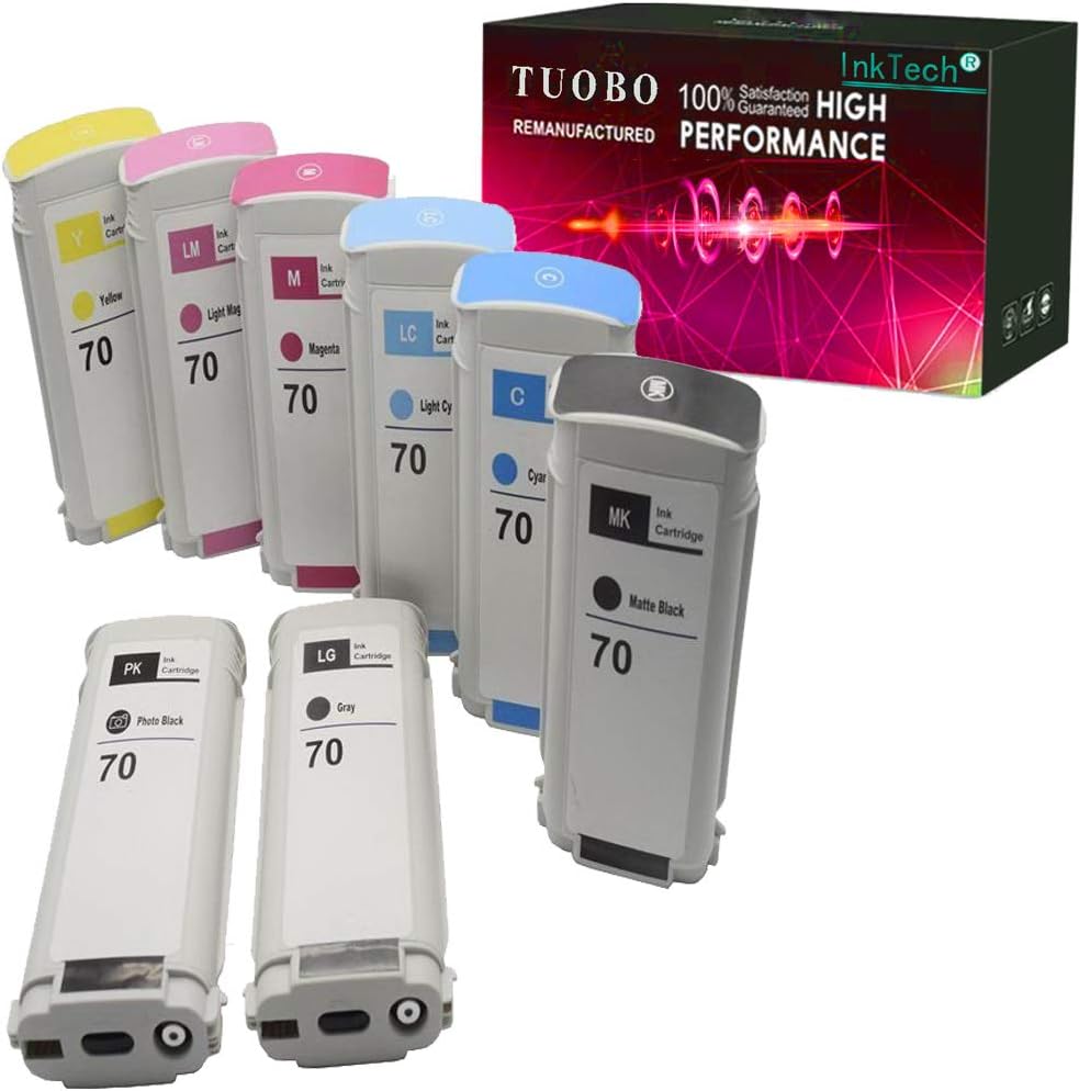 Compatible Ink Cartridge 130ml for Designjet Printer (Pack of 8) I500539