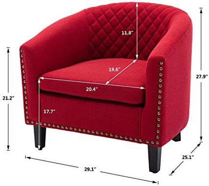 Brown Leather Upholstered Accent Arm Chair with Solid Wood Legs O4836