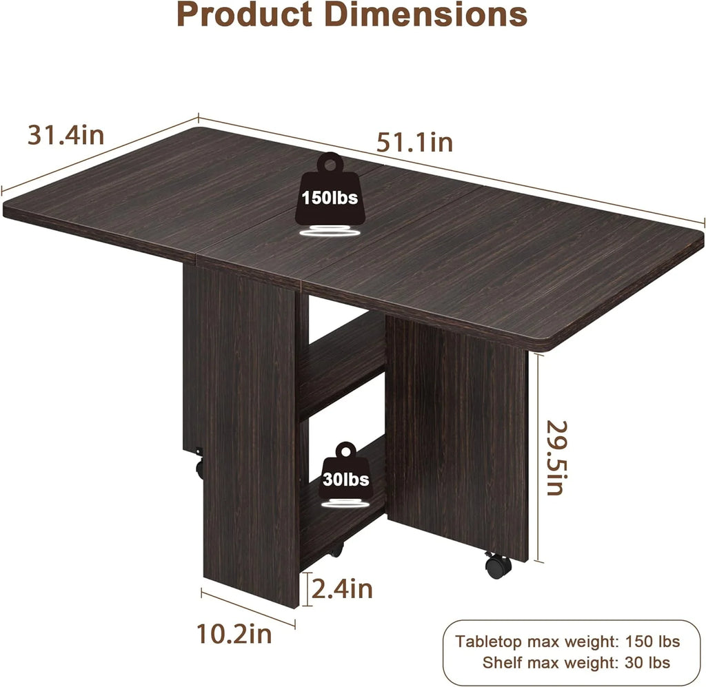 Space Saving Folding Dining Table with 2 Tier X327