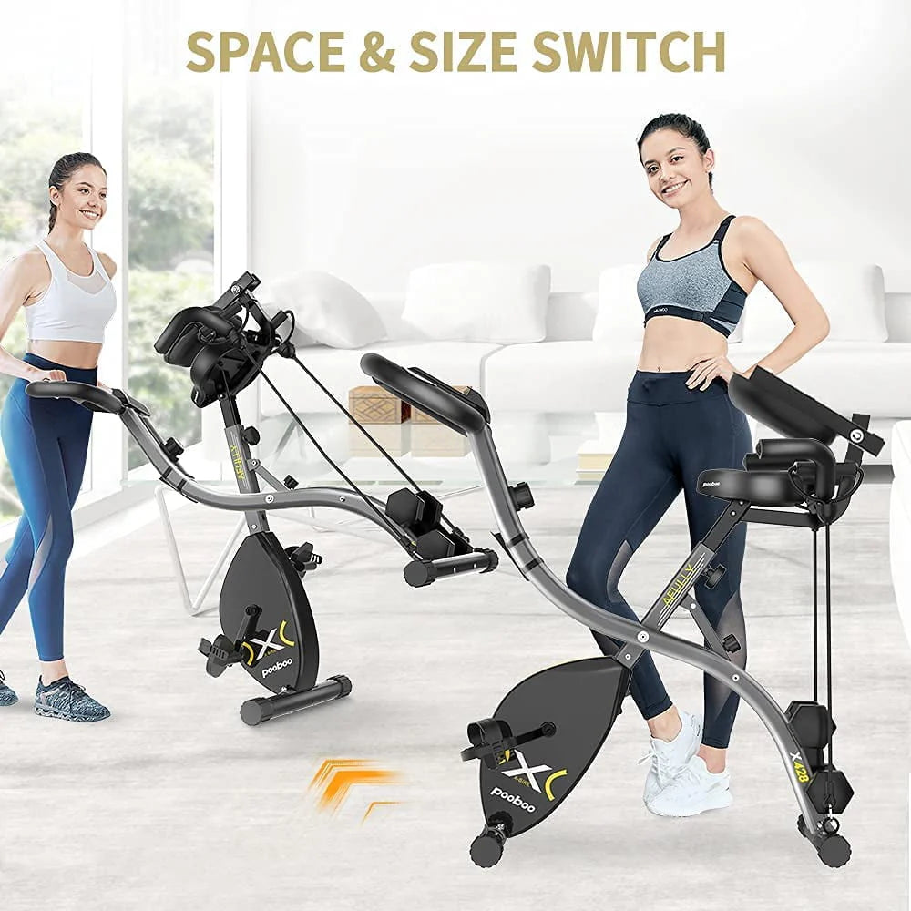 4-in-1 Folding Magnetic Exercise Bike E807