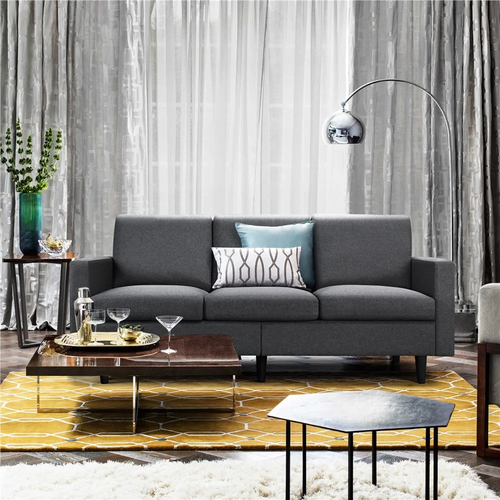 Gray Fabric 3-Seater Sofa Y955