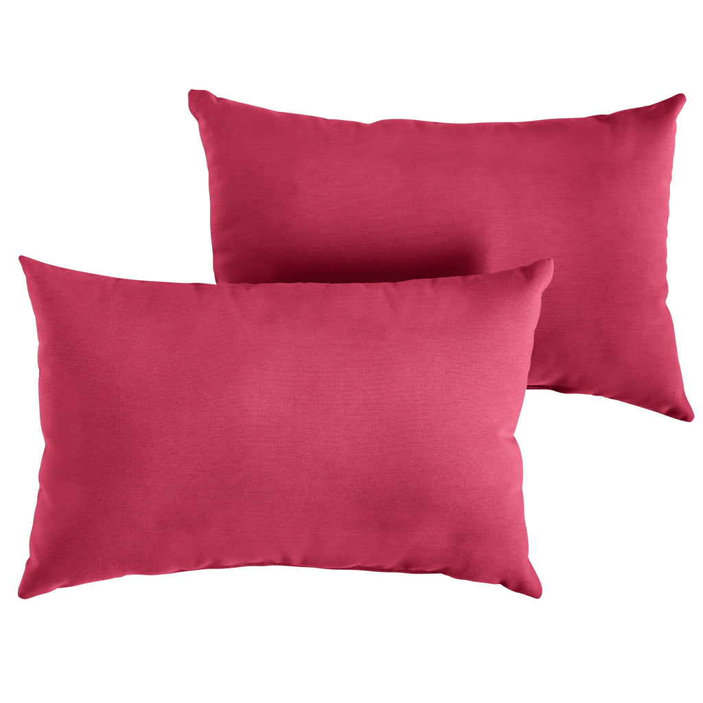 Hot Pink Knife Edge Lumbar Pillows Set of 2 12 in x 24 in K63356
