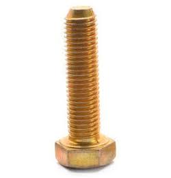 1/4-20 x 2 1/2 Coarse Thread Hex Cap Screw Yellow Zinc Plated Alloy Steel Pk 500 N759