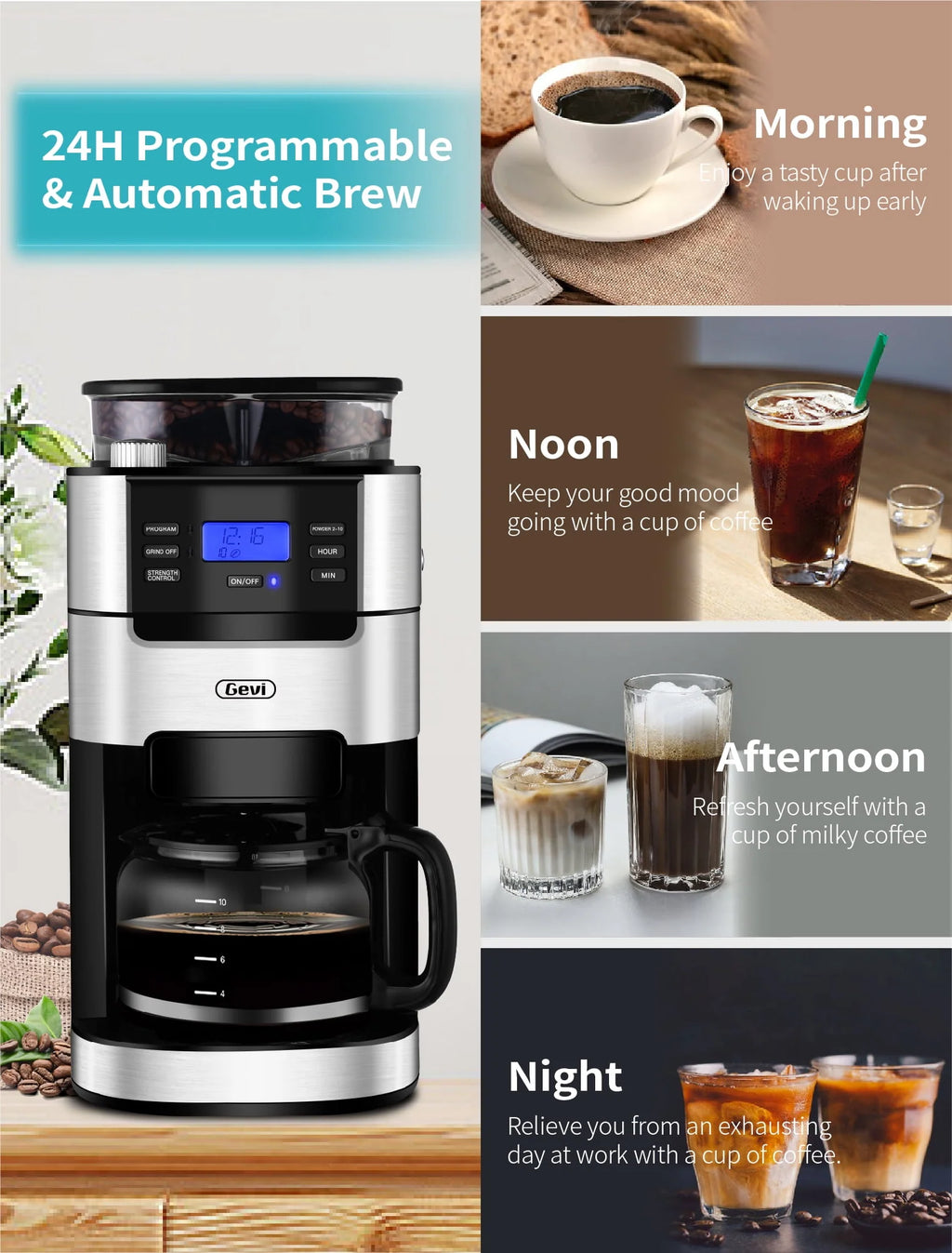 10-Cup Programmable Grind and Brew Coffee Maker D27458