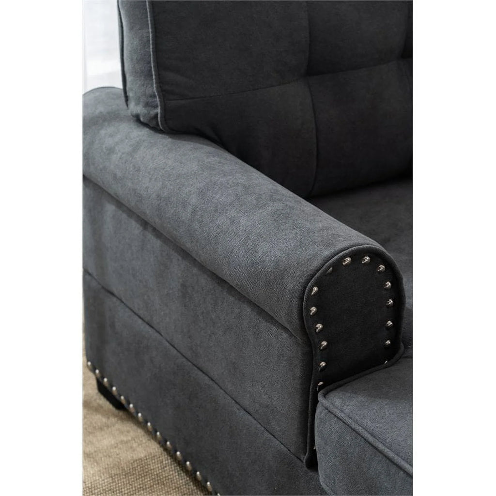 Gray Linen Fabric Indoor Chaise Lounge C539