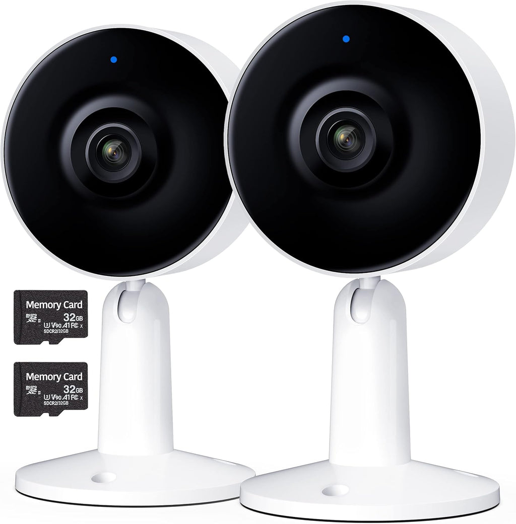Indoor Home Security Camera 2-Pack, 1080P Full HD, Night Vision, Two Way Audio H18558